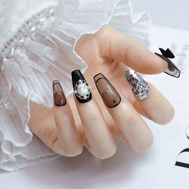 楽天市場】ゴスロリ アンティーク カメオ風ネイルパーツ ネイルチップ