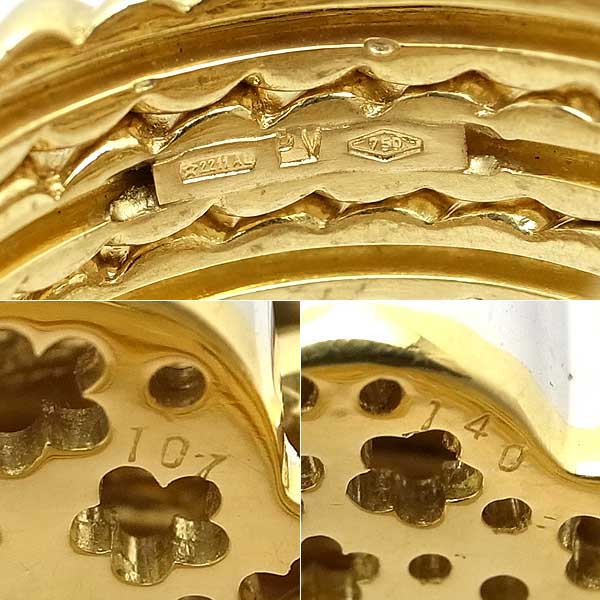 極 美品 パスクワーレブルーニ K18 エナメル ブローチ ポンテヴェキオ