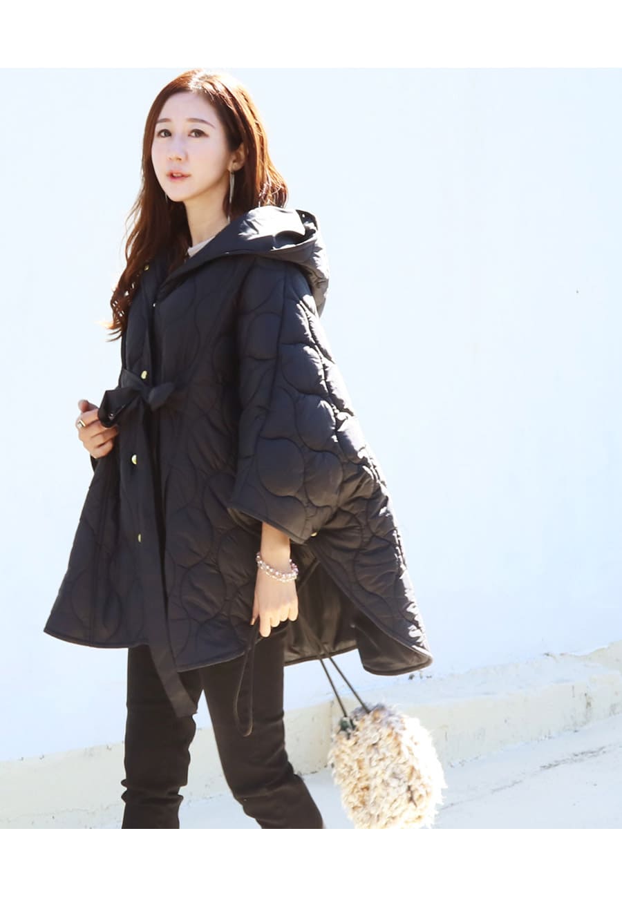 Milk tea ステラ 4way 中綿ロングコート ネイビー マタニティ 美品