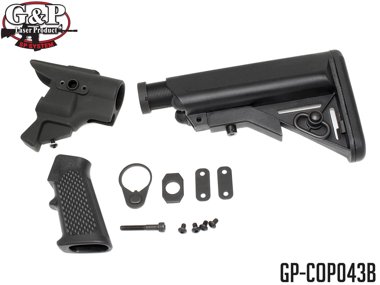 楽天市場】【送料無料】G&P ピストルグリップ&LMTストックセットB BK