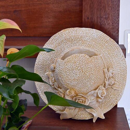 楽天市場】アンティーク帽子 アイボリー 麦わら帽子可愛い 置物 ドライ