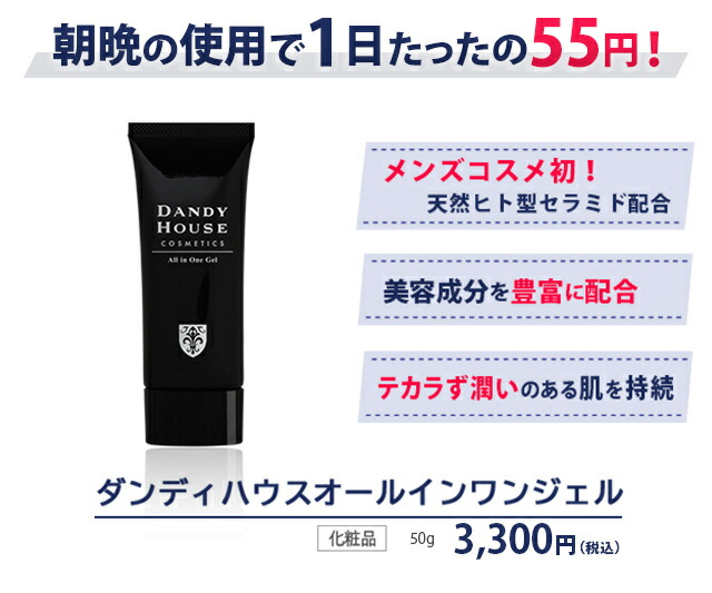 楽天市場】オールインワンジェル ダンディハウス公式 50g メンズ