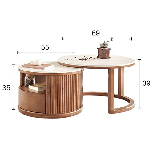 楽天市場】10%OFF+P2倍 SS限定 ネストテーブル 丸 完成品 2個セット 幅