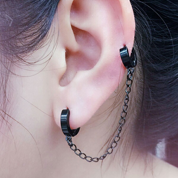 楽天市場】スレイブフープピアス ブラック 黒色 1個販売 18G 18ゲージ