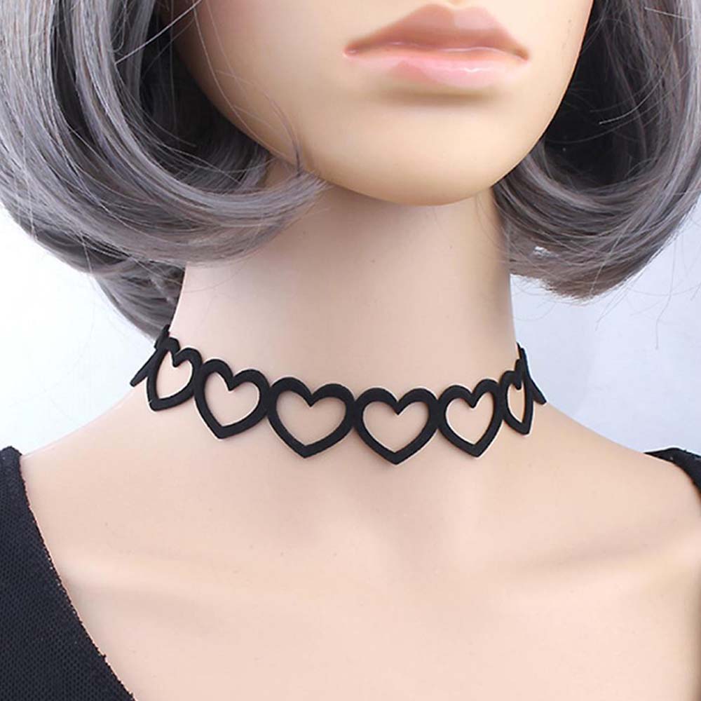 楽天市場】ラリエット風 オープンハートブラックベルベットチョーカー