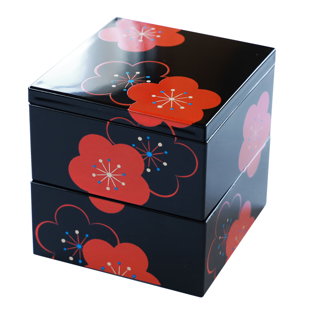 楽天市場】重箱 2段 3寸 9cm 黒 朱 お重 日本製 山中塗 福梅 一人用