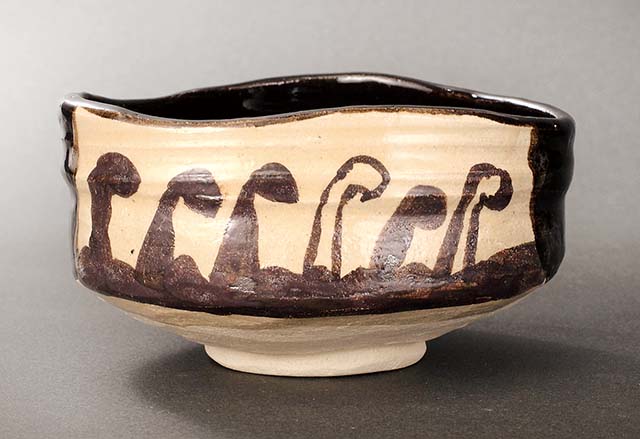 楽天市場】黒織部 六波文 沓形茶碗 : 宮下深和