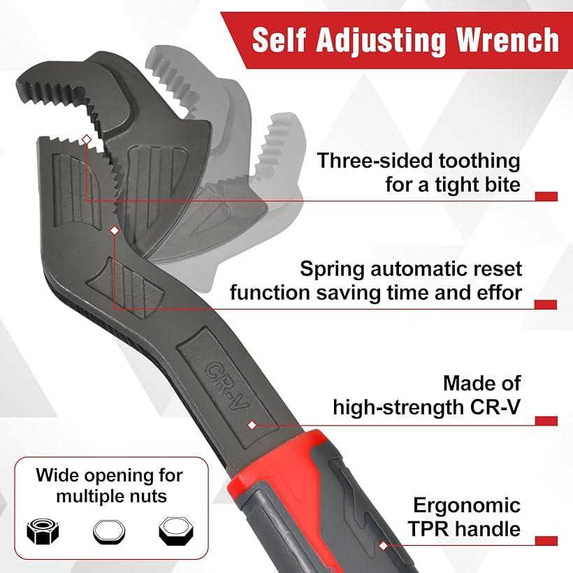 楽天市場】4本セット 自動調整パイプレンチ 自動調整スパナ 多機能