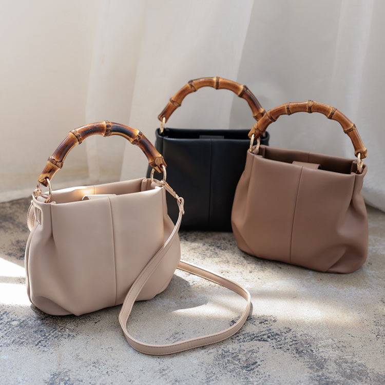 楽天市場】バンブーハンドル2wayバッグ [B1506] レディース バンブー