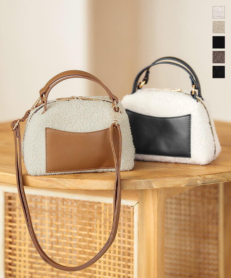 楽天市場】ファー or ボア ミニバッグ 2way レディース ショルダー