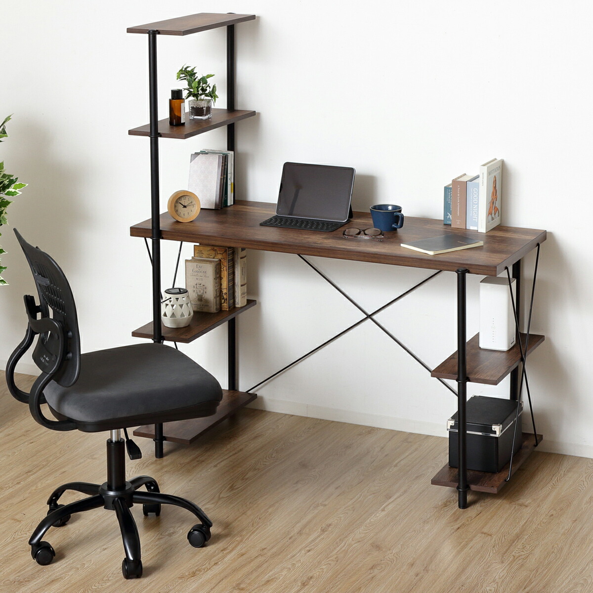 楽天市場】らくらく組立 ラックデスク W1200 D560 H1370 らくらく組立