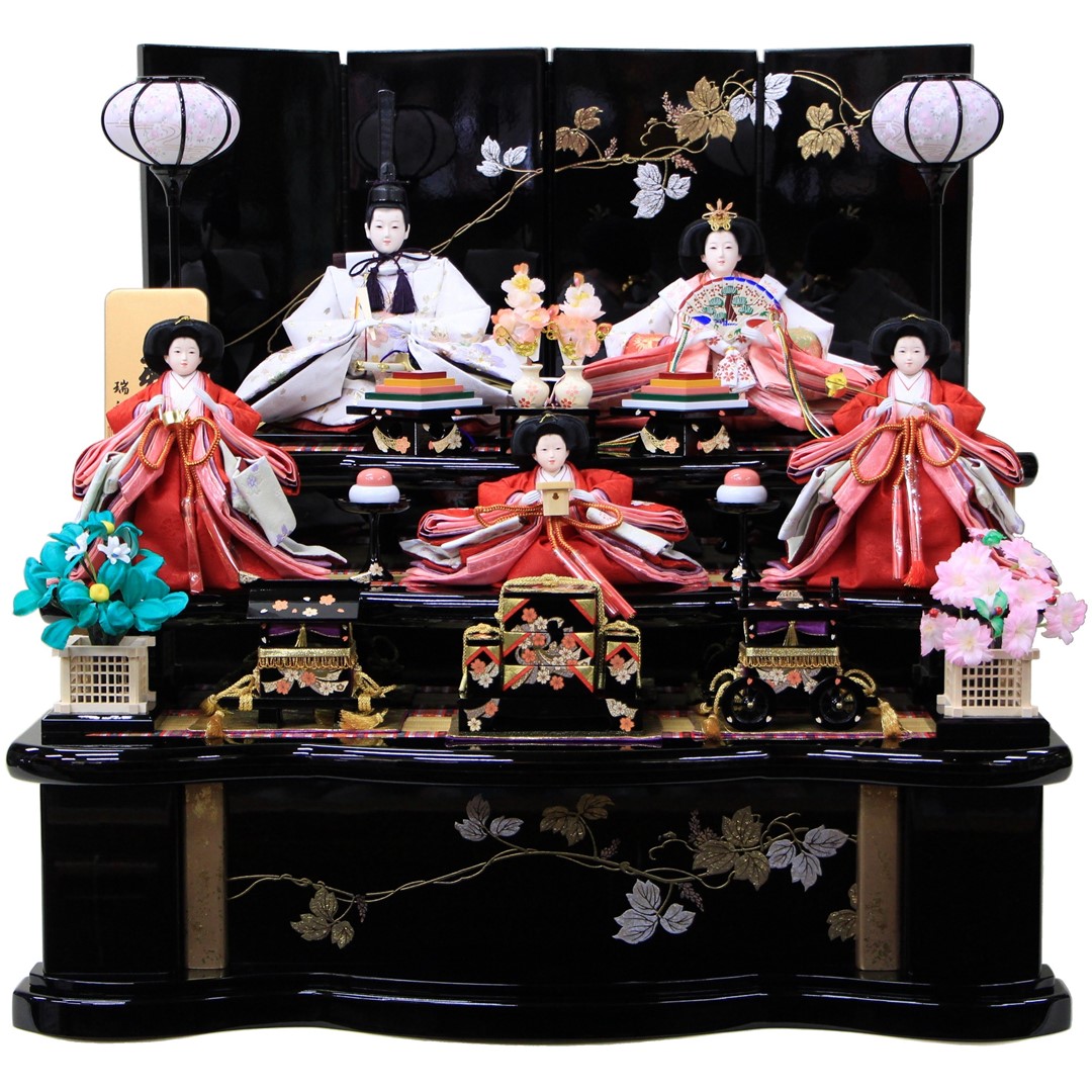 楽天市場】雛人形 コンパクト 三段飾り ひな人形 五人飾り 組立式 三段