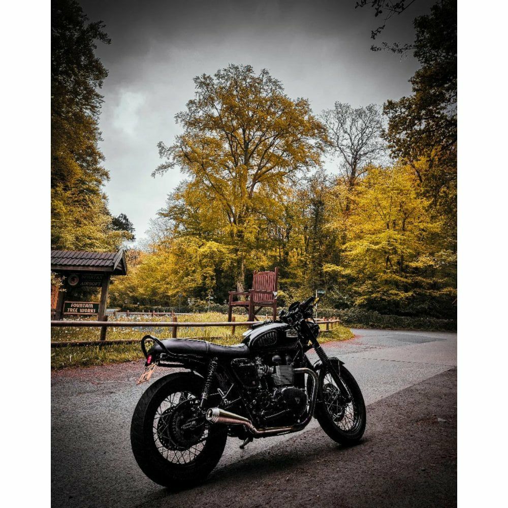 楽天市場】空冷 ボンネビル T100 Saturn V スリップオンマフラー