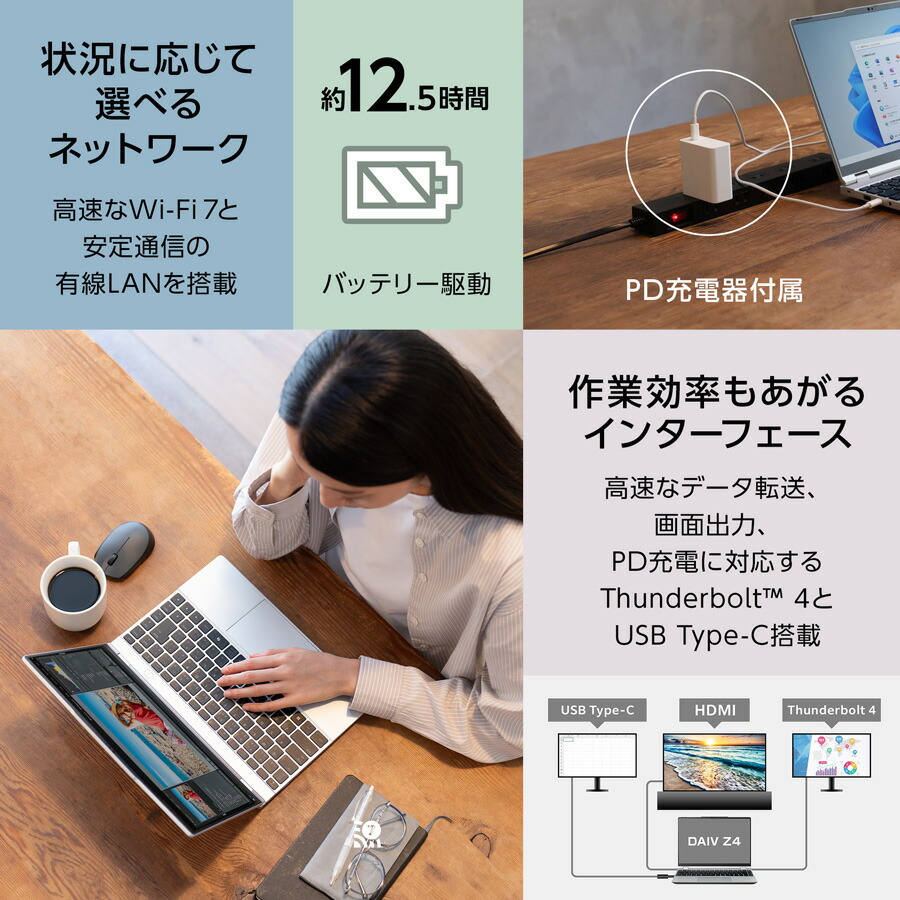 楽天市場】【3年保証・国内生産・公式】DAIV Z4-I7I01SR-B (32GB