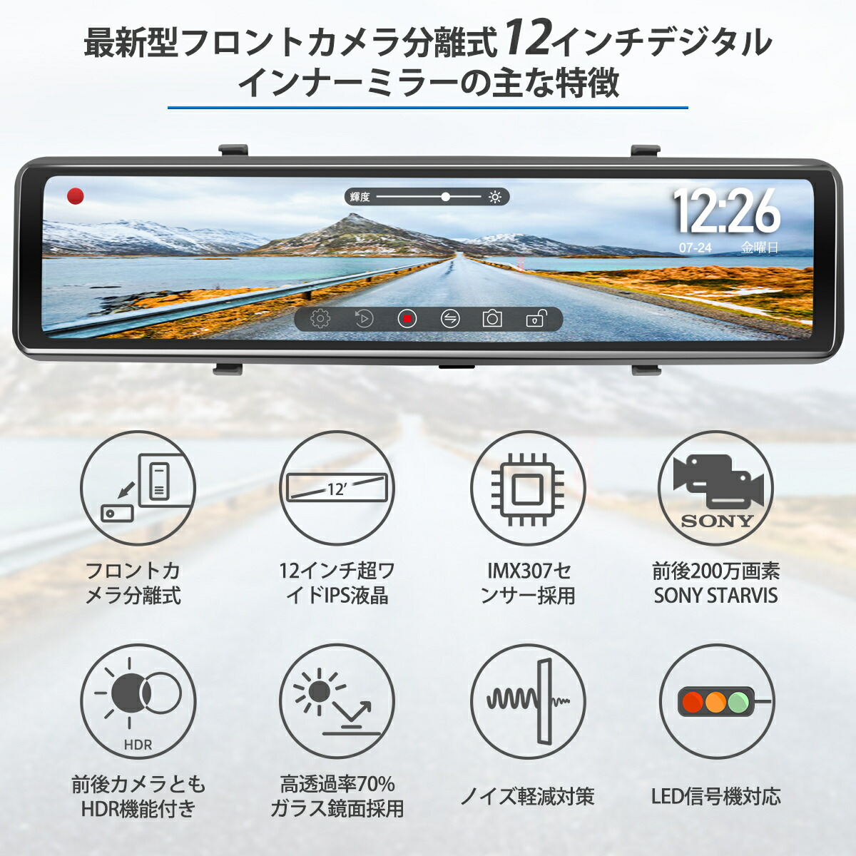 楽天市場】【50％OFFクーポン】フルセット ドライブレコーダー ミラー