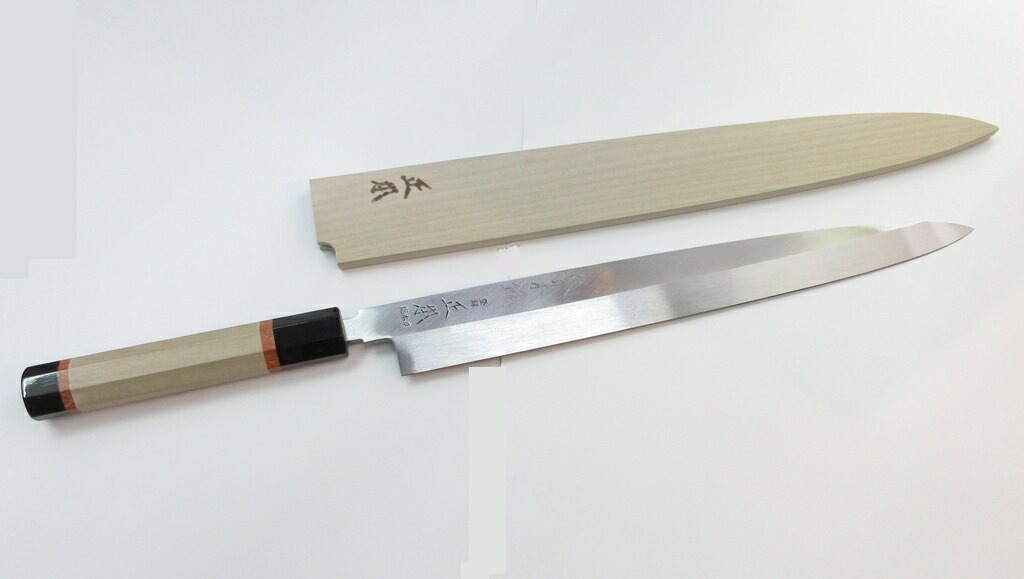 柳刃包丁 青紙一号鋼 木箱付き 刺身包丁 一尺2寸 360mm 刺身包丁 青紙