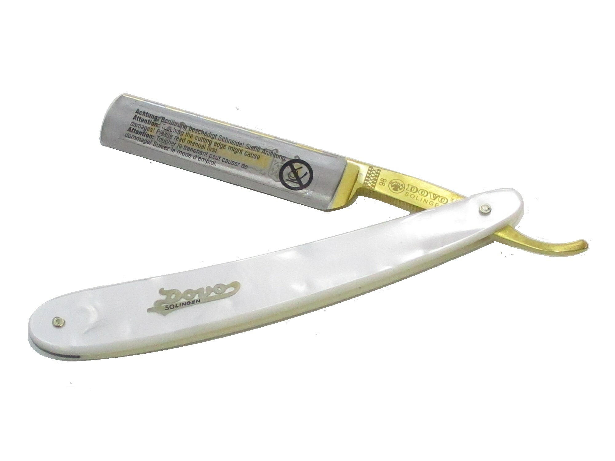 楽天市場】ドボ 西洋剃刀 レザー ゴールド仕上げ ドイツ製 白蝶貝風