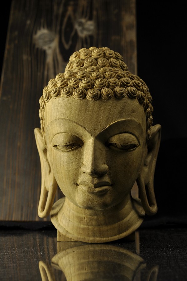 楽天市場】仏頭(仏陀頭部) 木製 : 仏像仏画チベット美術卸の天竺堂