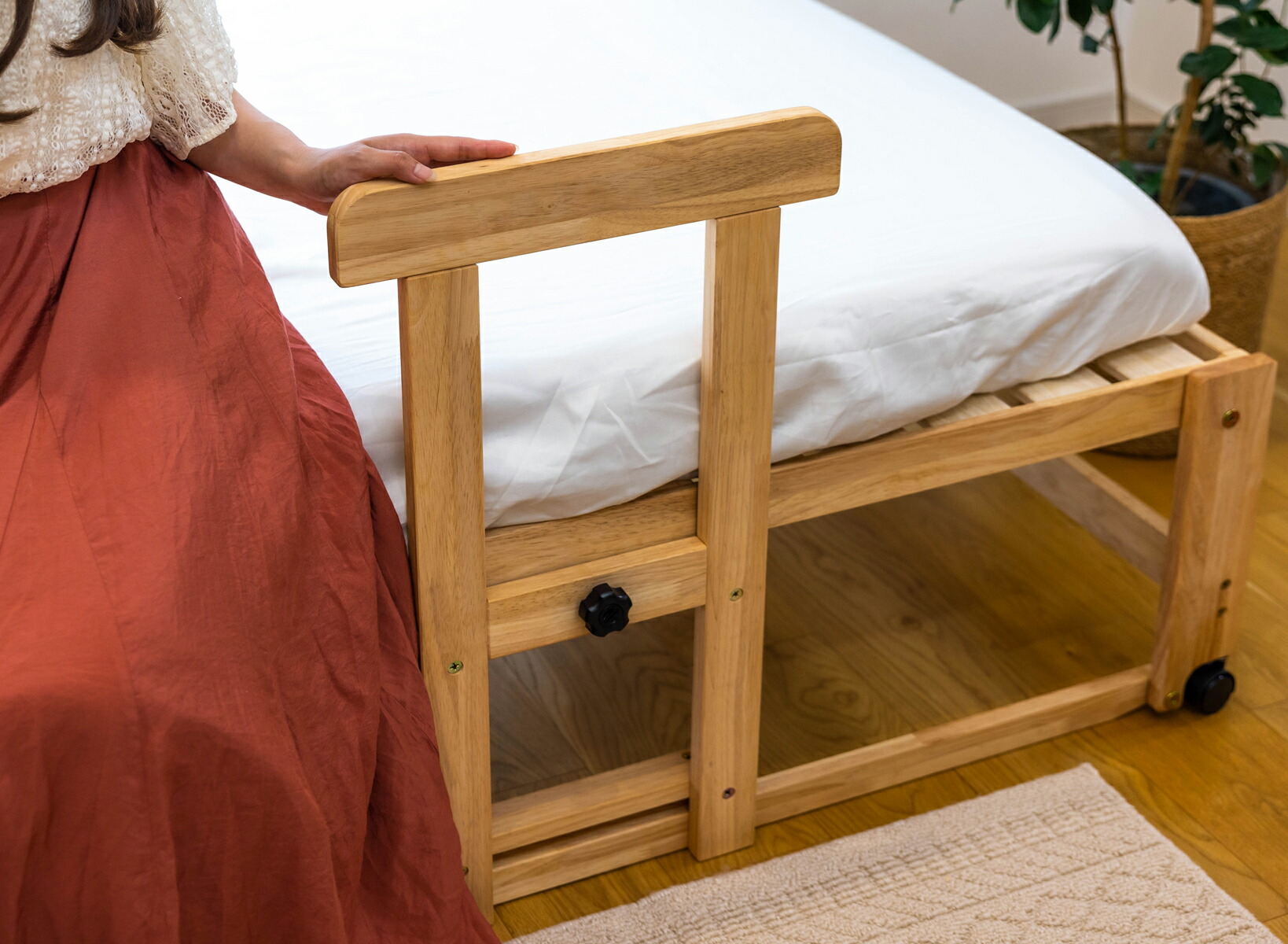 楽天市場】中居木工 折りたたみベッド専用 手すりDX ※ハイタイプのみ