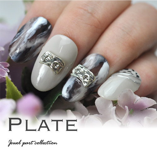 楽天市場】ネイルパーツ 5個入 メタルパーツ メタルプレート メタル
