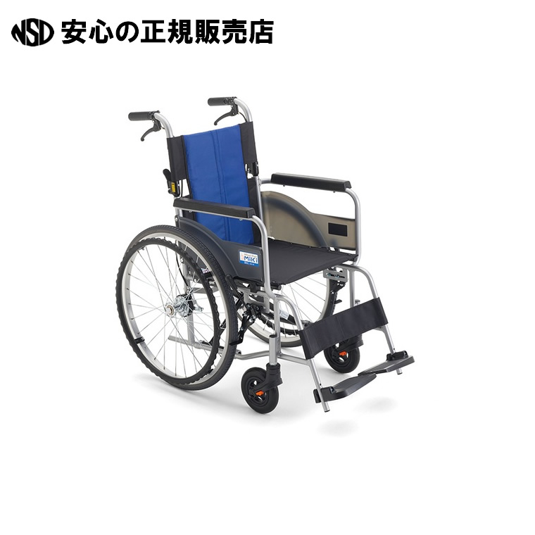 ミキ ミキ 自走式車いす BAL-R1 ノーパンクタイヤ ナイロンブルー 座幅