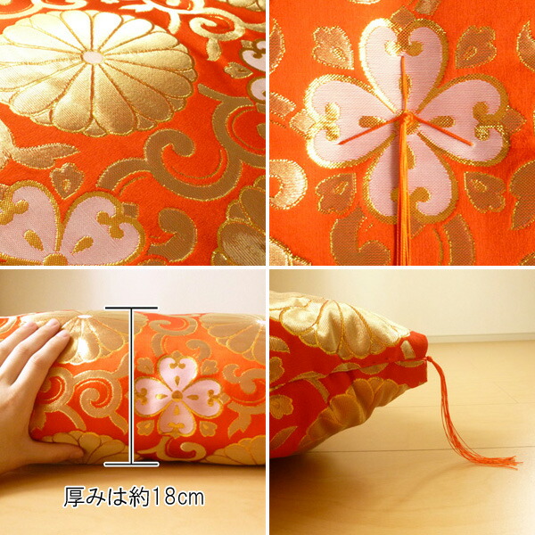 楽天市場】【日本製 仏前座布団 緞子判】菊唐草座布団 68×72cm 赤