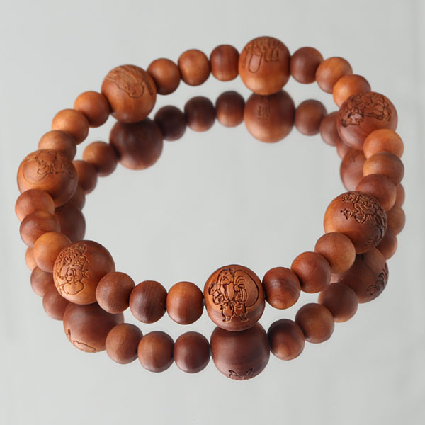 楽天市場】七福神彫り ブレスレット 白檀（インド産）【七福神 腕輪