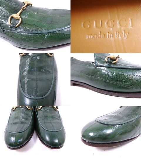 楽天市場】イタリア製 GUCCI ビットローファー 緑 10/28cm グッチ