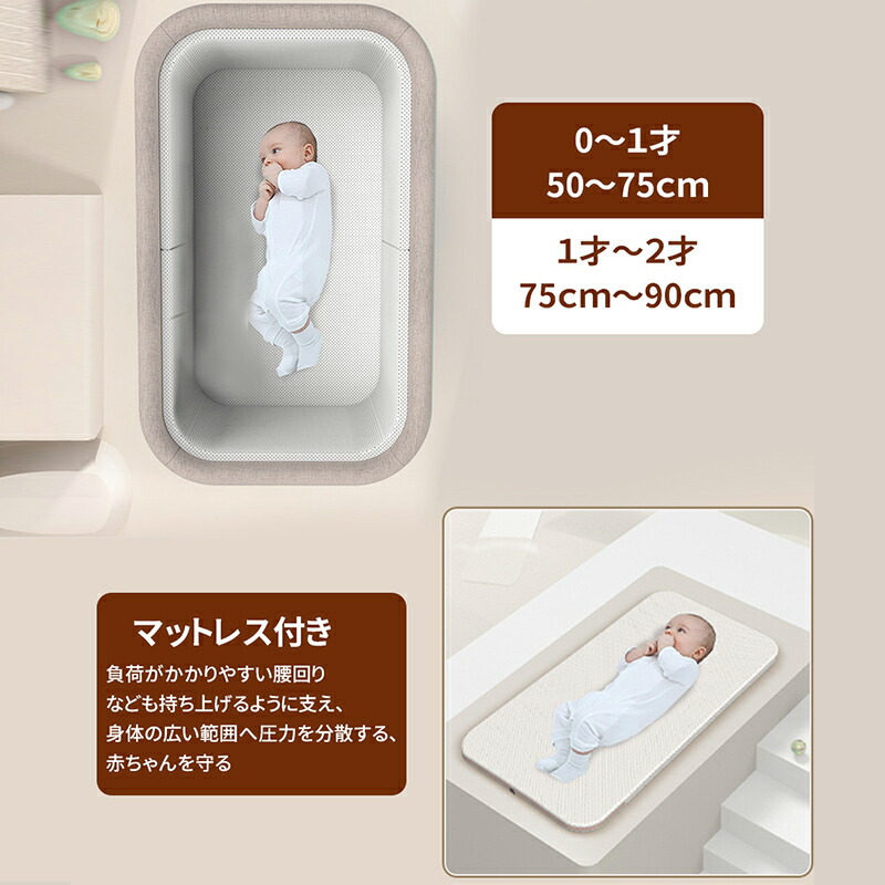 楽天市場】HZDMJ ベビーベッド 添い寝ベッド 新生児と添い寝ができる