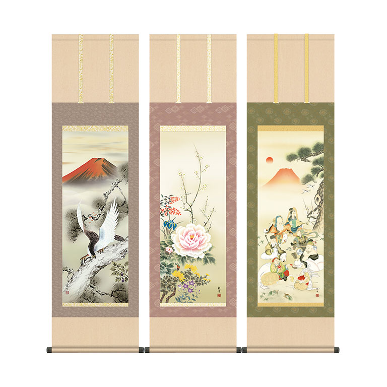 楽天市場】掛け軸 川渡布袋図 送料無料 【掛軸】【一間床・半間床