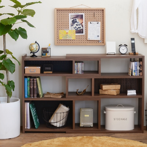 楽天市場】コーナーラックとしても使える伸長式アクセントシェルフ