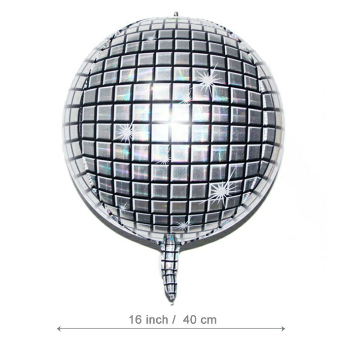 楽天市場】バルーン ディスコ風 ミラーボール 風船 16インチ 40cm