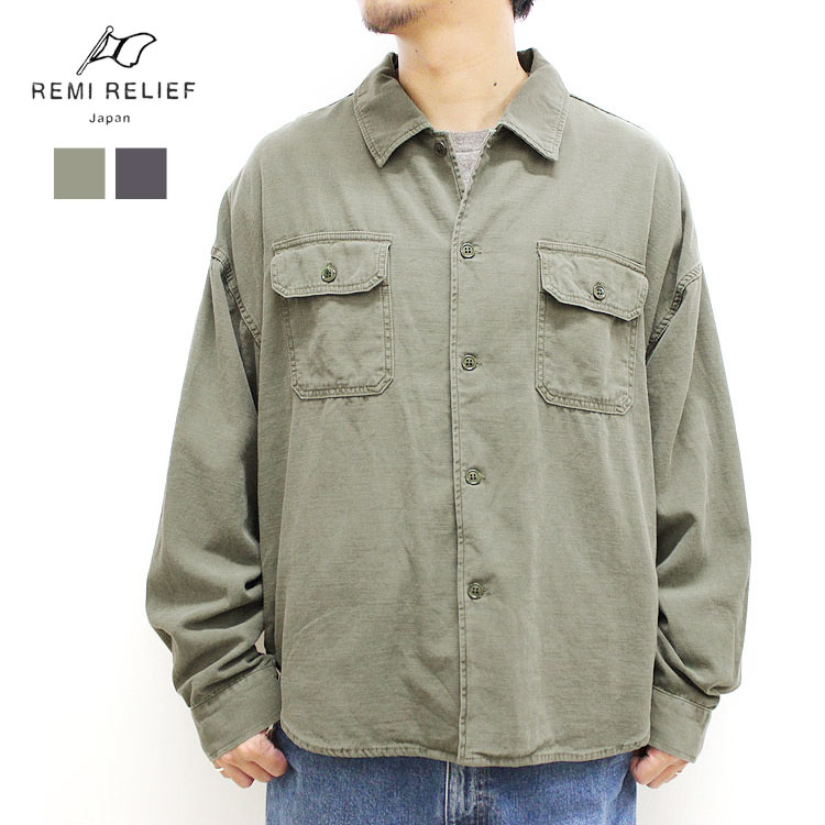 楽天市場】【レミレリーフ/REMI RELIEF】WIDE MILITARY SHIRT（ワイド