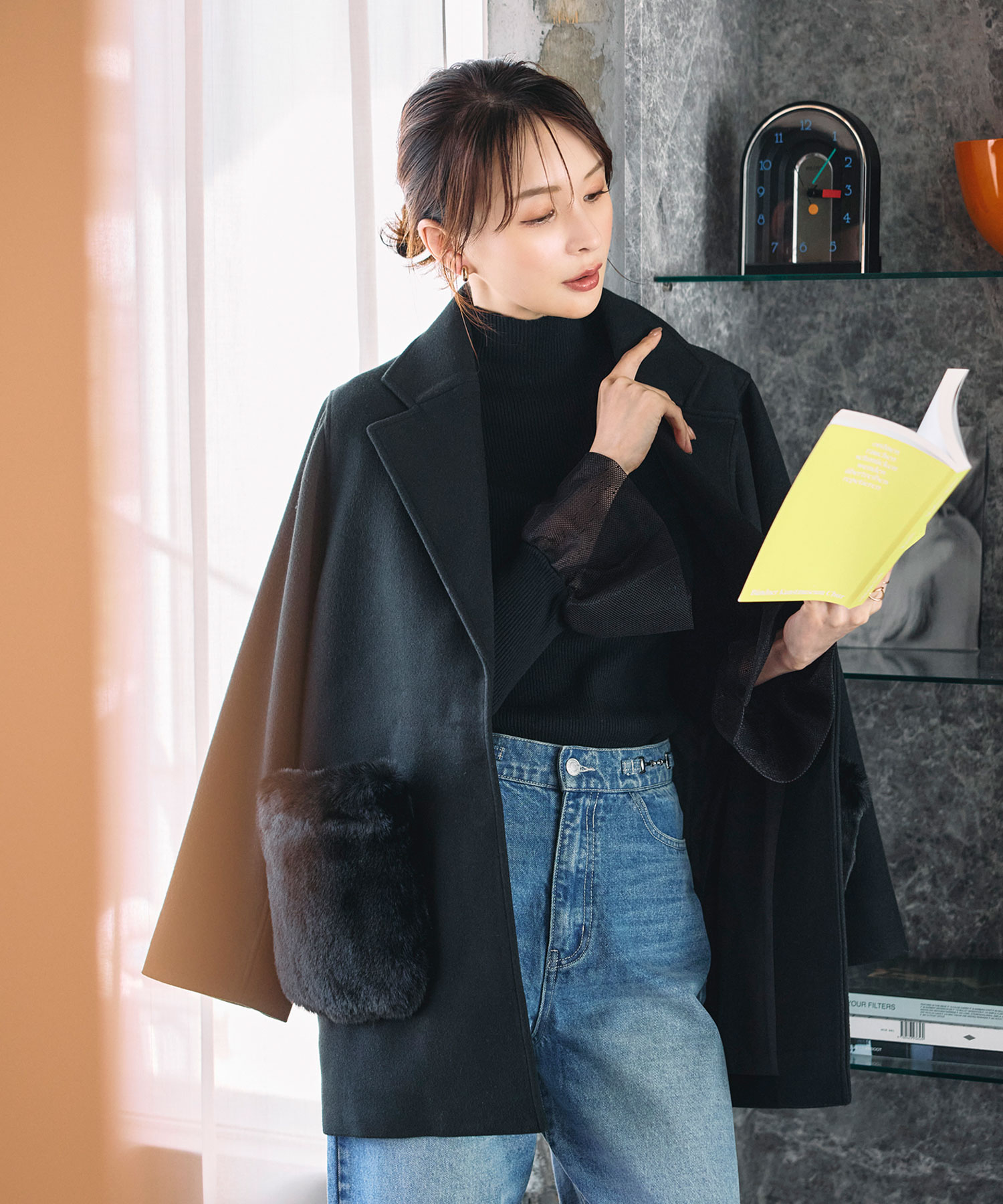 楽天市場】12月20日 午前10:00 再販ウールライクポケットファーガウン