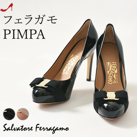 楽天市場】フェラガモ リボン パンプス エナメル レディース Salvatore
