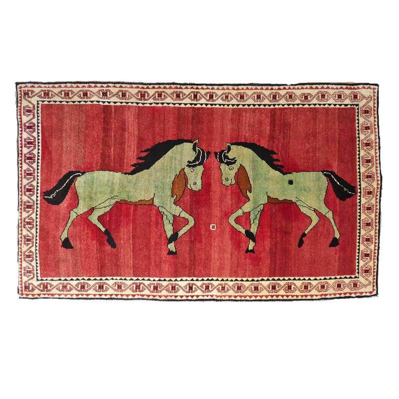 楽天市場】ギャッベ イラン製 217×125cm 手織り ウール100% 天然素材