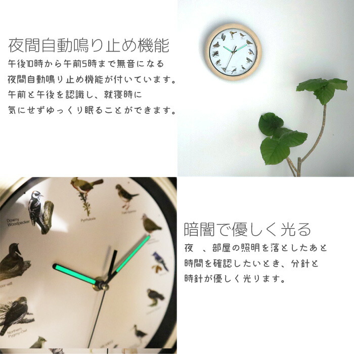 楽天市場】掛け時計 時計 壁掛け 動物 鳴き声 音声 夜間自動鳴り止め