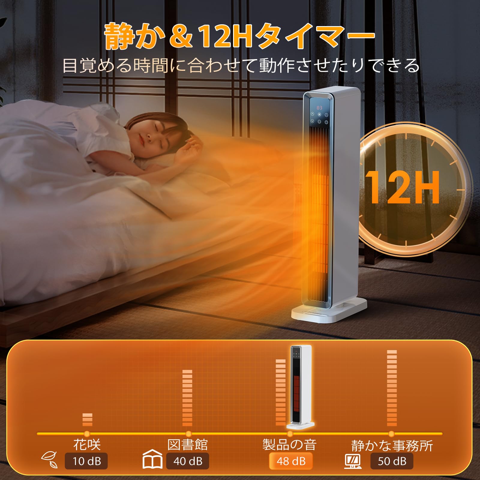 楽天市場】セラミックヒーター リモコン 電気ファンヒーター 足元