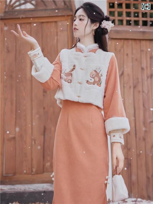 楽天市場】レディース ファッション チャイナ風 冬 セットアップ