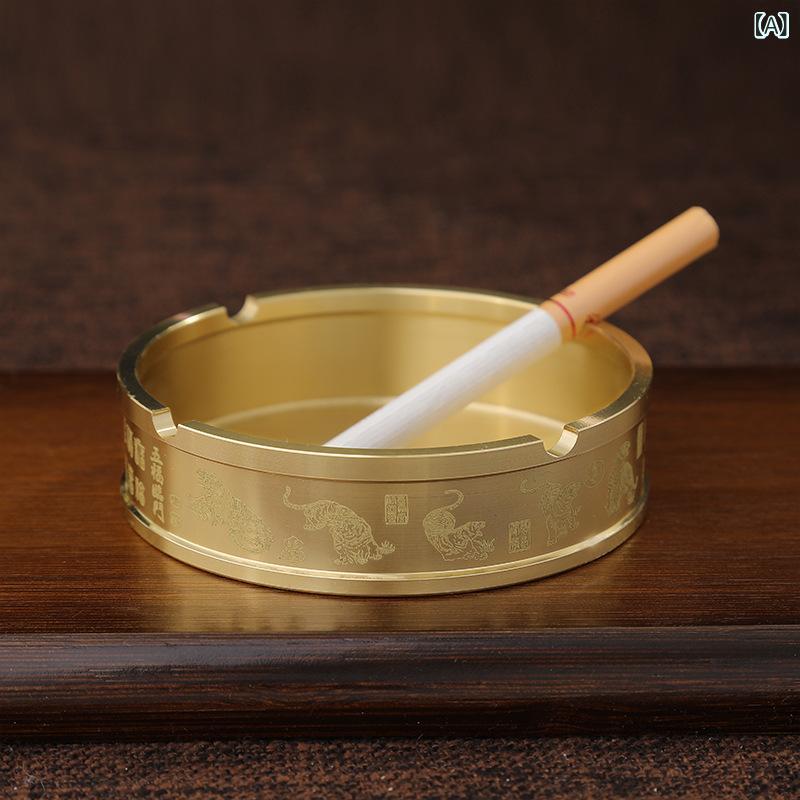 楽天市場】灰皿 純真鍮製 ブラス レトロ アンティーク 中華風 銅器