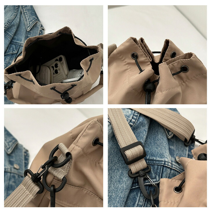 楽天市場】2way フロントダブルポケット バケツ型 ドローコード 巾着