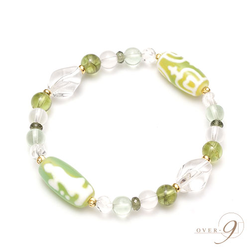 楽天市場】Lucky of circle -幸運の輪-『老玉髄 緑 双観音天珠 × 老