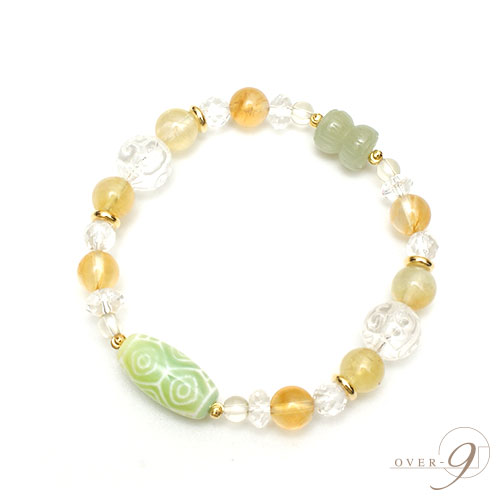 楽天市場】【a la mode 『老玉髄 緑 龍眼天珠ブレスレット』】【メール