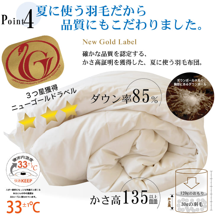楽天市場】羽毛布団 セミダブルサイズ 夏に使う羽毛布団 【ニュー