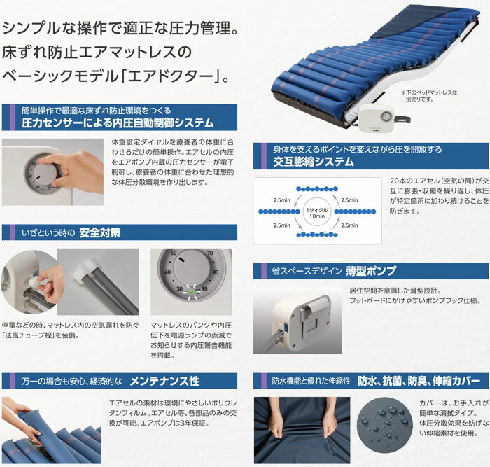 楽天市場】体圧分散式エアマットレス エアドクター 上敷きタイプ CR