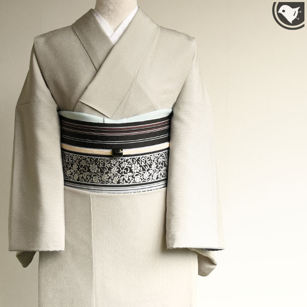 楽天市場】博多帯 黒木織物 謹製 本場筑前博多織 小唐花「黒」金印 八