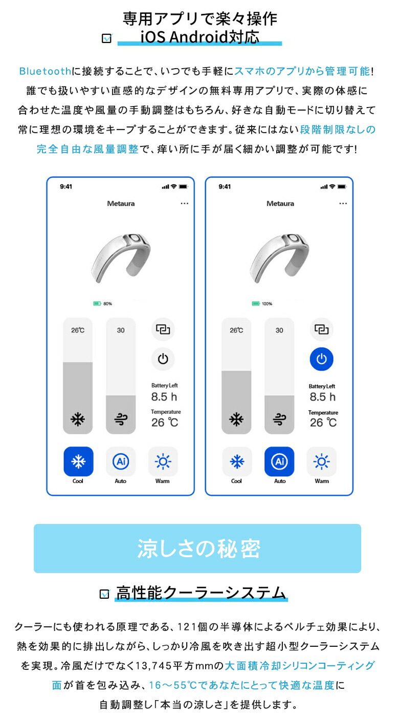 楽天市場】Metaura メタウラ 首に掛けるクーラー ネッククーラー 首