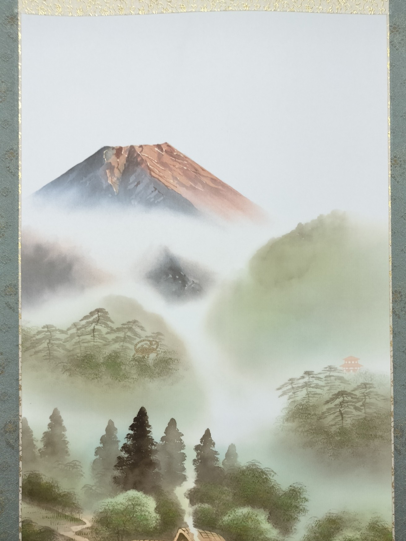 楽天市場】掛け軸 風水霊峰四神図 54.5cm×190cm 桐箱入 オニックス