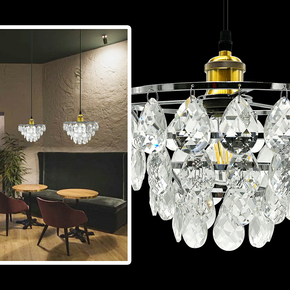 楽天市場】【クリスタルガラス】ペンダントライト シャンデリア風 吊り