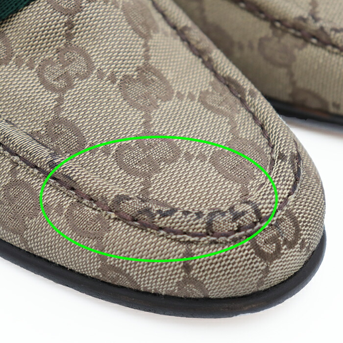 楽天市場】【未使用】グッチ GGキャンバス ホースビット ローファー